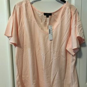 J. Crew flutter sleeve tee shirt - size large